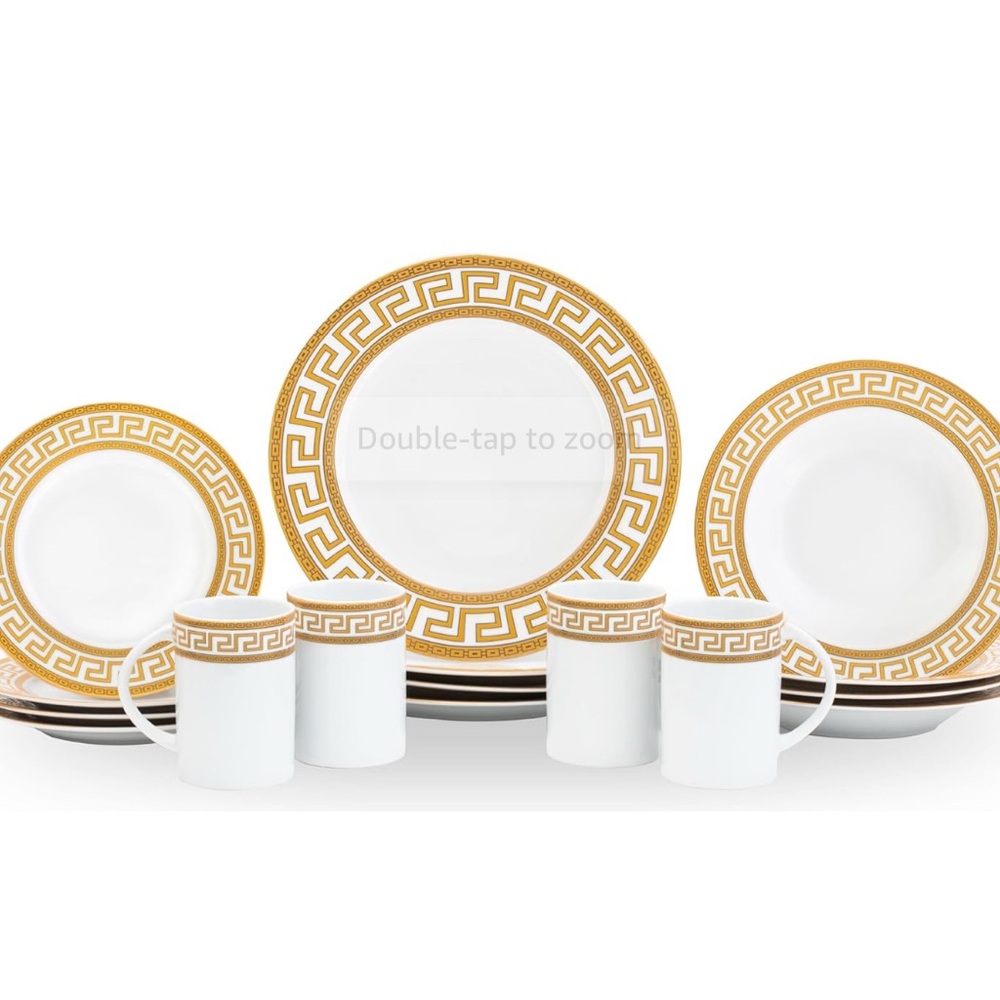 Versace Gold Greek Key Dinnerware Set - Picture 2 of 2